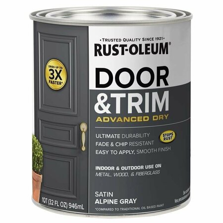 RUST-OLEUM QT GRY WB DR Paint 369387